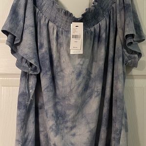 Off the shoulder tie dye shirt